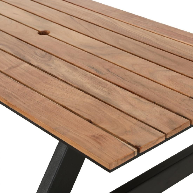 Ensemble picknickset rechthoekig Acacia met banken Bolero - Gastronoble - JE893
