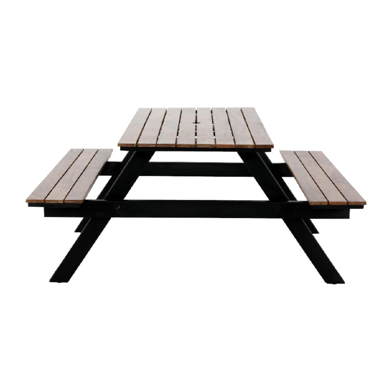 Ensemble picknickset rechthoekig Acacia met banken Bolero - Gastronoble - JE893