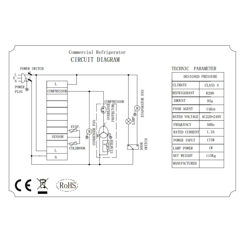 R&eacute;frig&eacute;rateur en acier inox 600 ltr static - Combisteel - 7950.5200