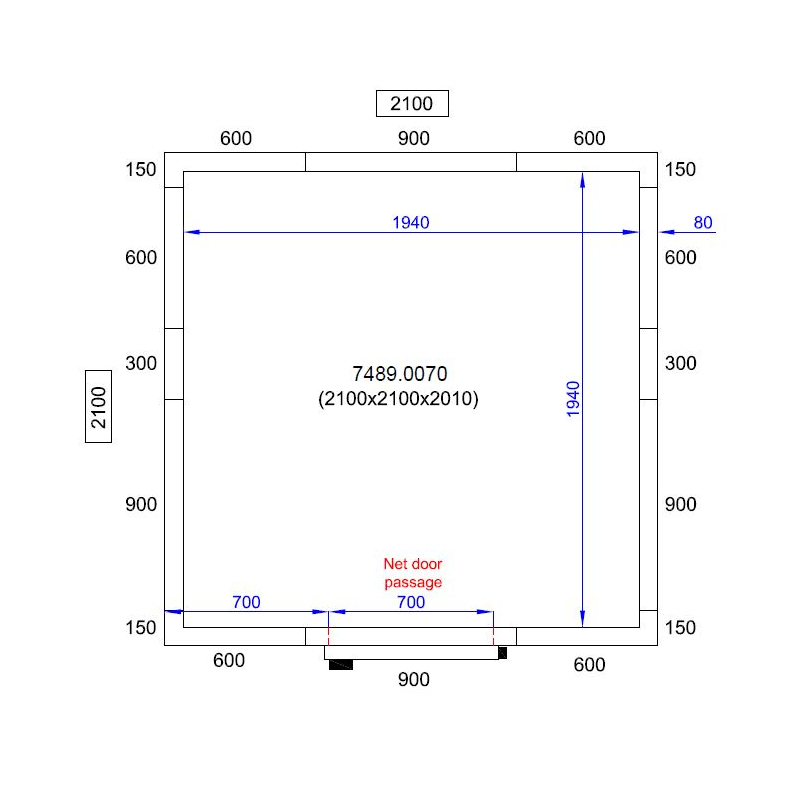 Chambre froide positive/negative 2100x2100x2010 *transport sur demande* - Combisteel - 7489.0070