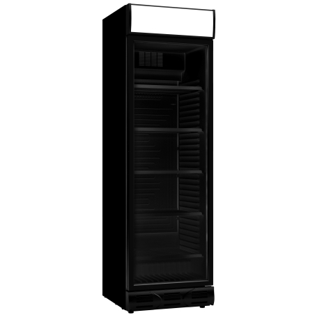 R&eacute;frig&eacute;rateur 1 porte en verre noir sens ouverture porte gauche - Combisteel - 7464.0093