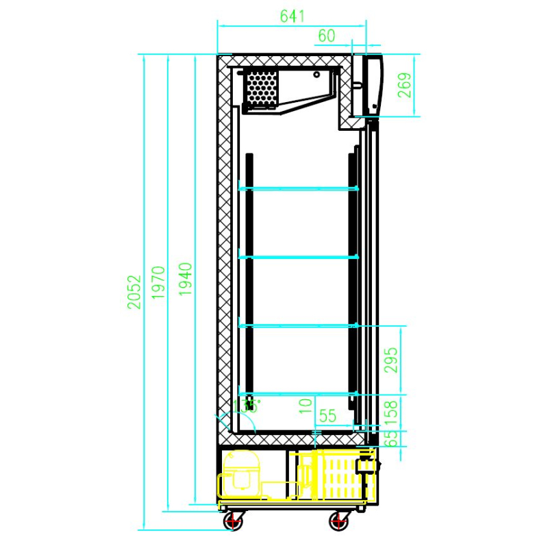 R&eacute;frig&eacute;rateur 2 portes en verre - Combisteel - 7450.0140