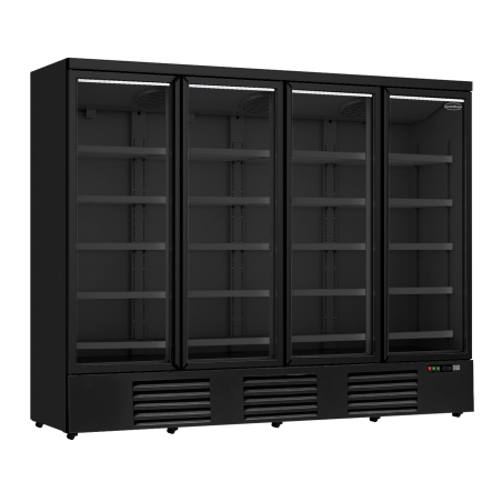 R&eacute;frig&eacute;rateur 4 portes en verre noir jde-2025r bl *transport sur demande* - Combisteel - 7455.2240