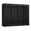 R&eacute;frig&eacute;rateur 4 portes en verre noir jde-2025r bl *transport sur demande* - Combisteel - 7455.2240