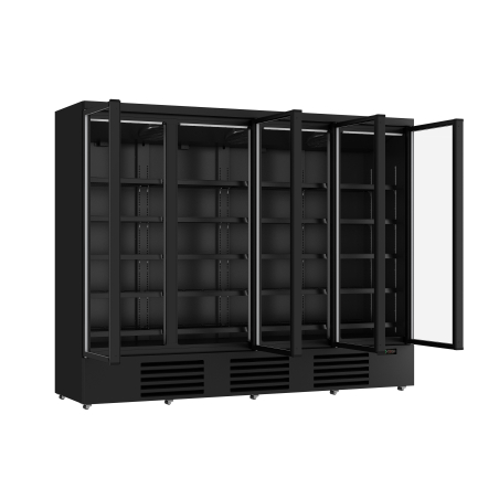 R&eacute;frig&eacute;rateur 4 portes en verre noir jde-2025r bl *transport sur demande* - Combisteel - 7455.2240