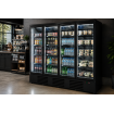 R&eacute;frig&eacute;rateur 4 portes en verre noir jde-2025r bl *transport sur demande* - Combisteel - 7455.2240