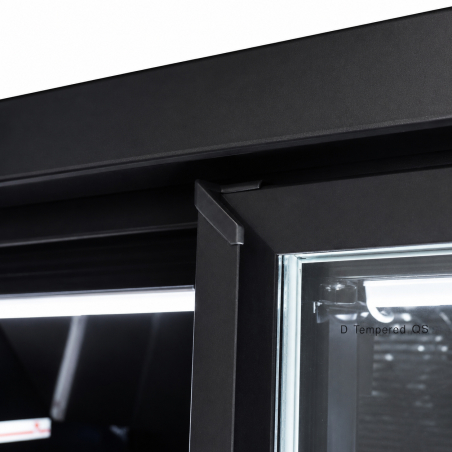 R&eacute;frig&eacute;rateur 4 portes en verre noir jde-2025r bl *transport sur demande* - Combisteel - 7455.2240