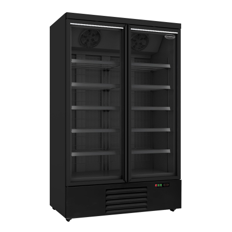 Cong&eacute;lateur 2 portes en verre noir jde-1000f bl - Combisteel - 7455.2245