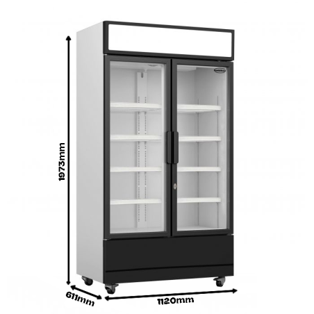 R&eacute;frig&eacute;rateur 2 portes en verre fcu-750 - Combisteel - 7455.2105