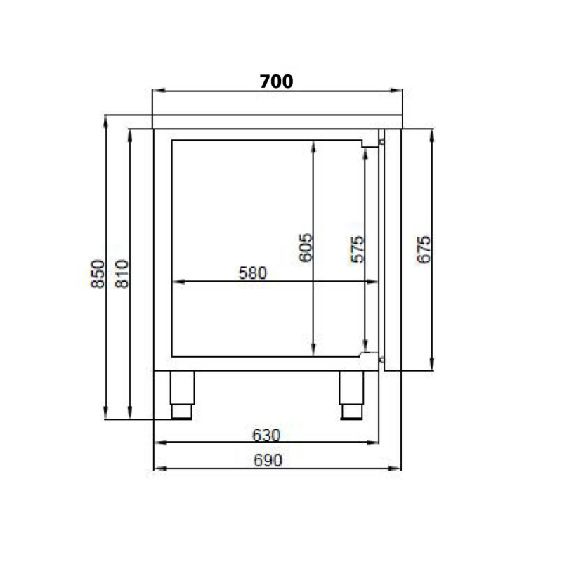 700 table r&eacute;frig&eacute;r&eacute;e 3 portes excl. moteur - Combisteel - 7489.5090