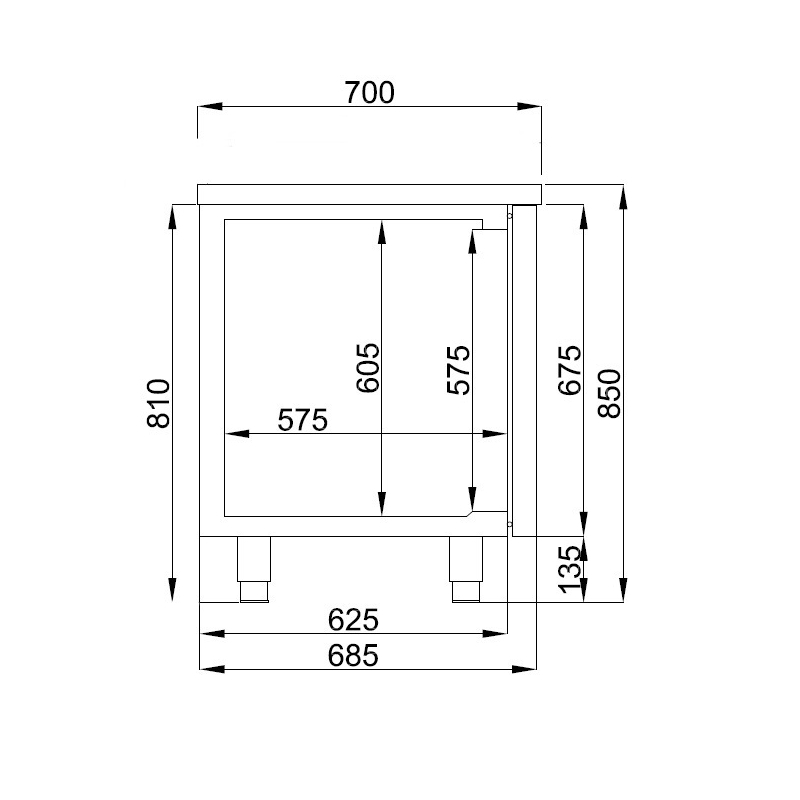 700 table r&eacute;frig&eacute;r&eacute;e 2 portes - Combisteel - 7489.5160