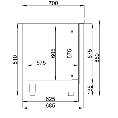 700 table r&eacute;frig&eacute;r&eacute;e 2 portes - Combisteel - 7489.5160