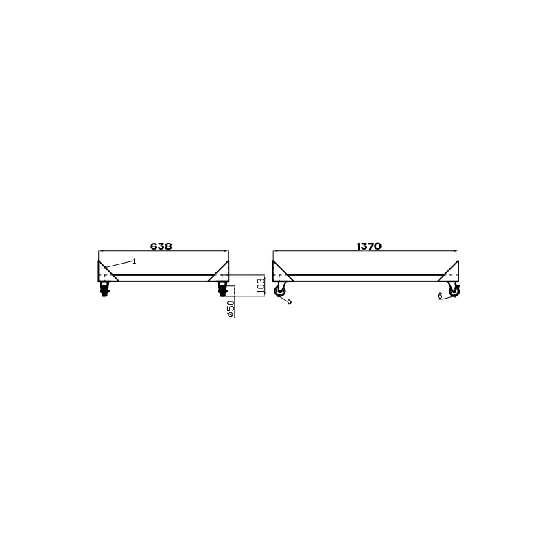 Support pour saladette 3 portes - Combisteel - 7003.0515