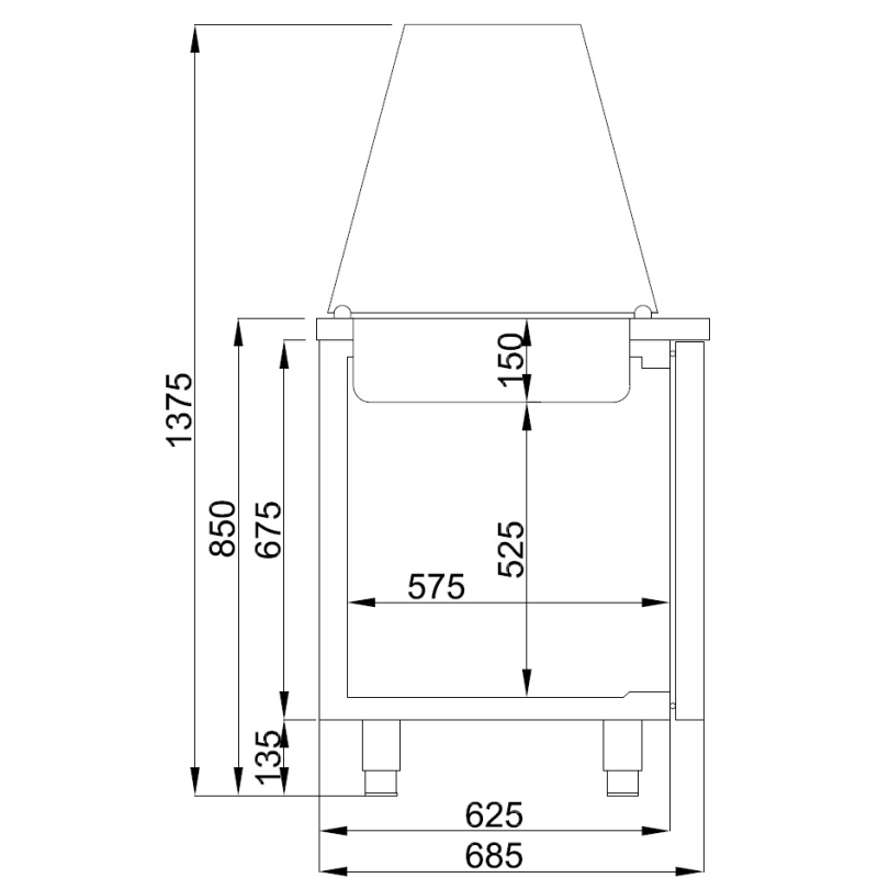 Saladette 3 portes 4x 1/1gn r&eacute;cipient - Combisteel - 7489.5155