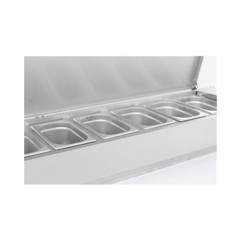 Puits r&eacute;frig&eacute;r&eacute;e couvercle en acier inox 1/4 gn x 10 - Combisteel - 7450.0029