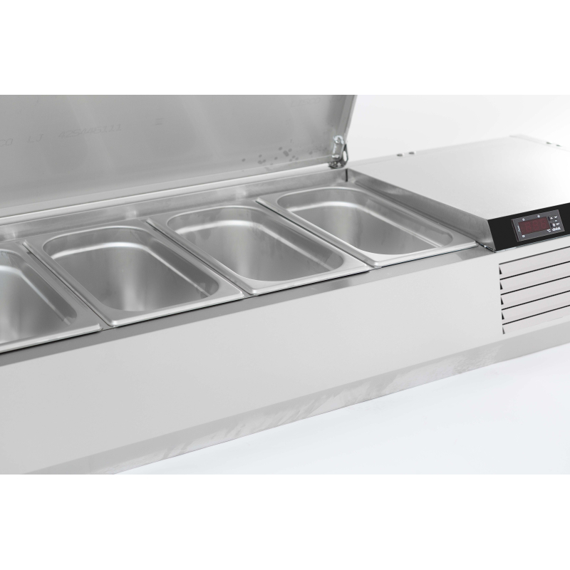 Puits r&eacute;frig&eacute;r&eacute;e couvercle en acier inox 1/4 gn x 10 - Combisteel - 7450.0029