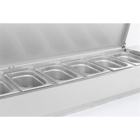 Puits r&eacute;frig&eacute;r&eacute;e couvercle en acier inox 1/3gn x 6 - Combisteel - 7450.0033