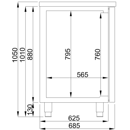 Refroidisseur de bi&egrave;re 2 portes 1l - Combisteel - 7489.5315