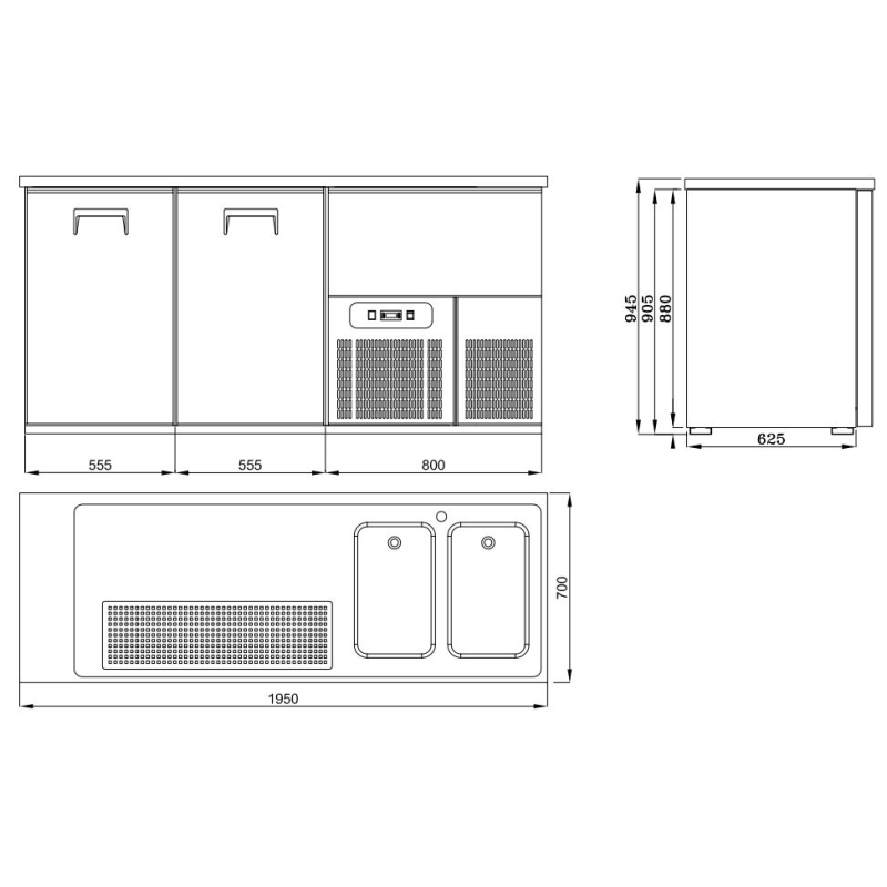 Refroidisseur de bi&egrave;re 2 portes 2r - Combisteel - 7489.5320