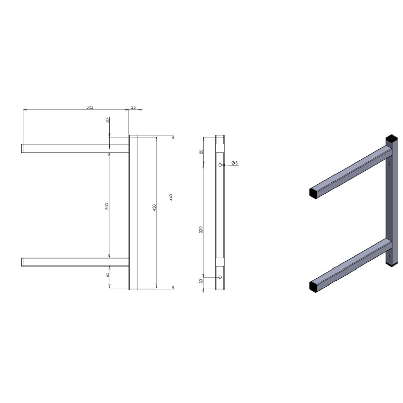 Console fixe double 300 - Combisteel - 7412.0731