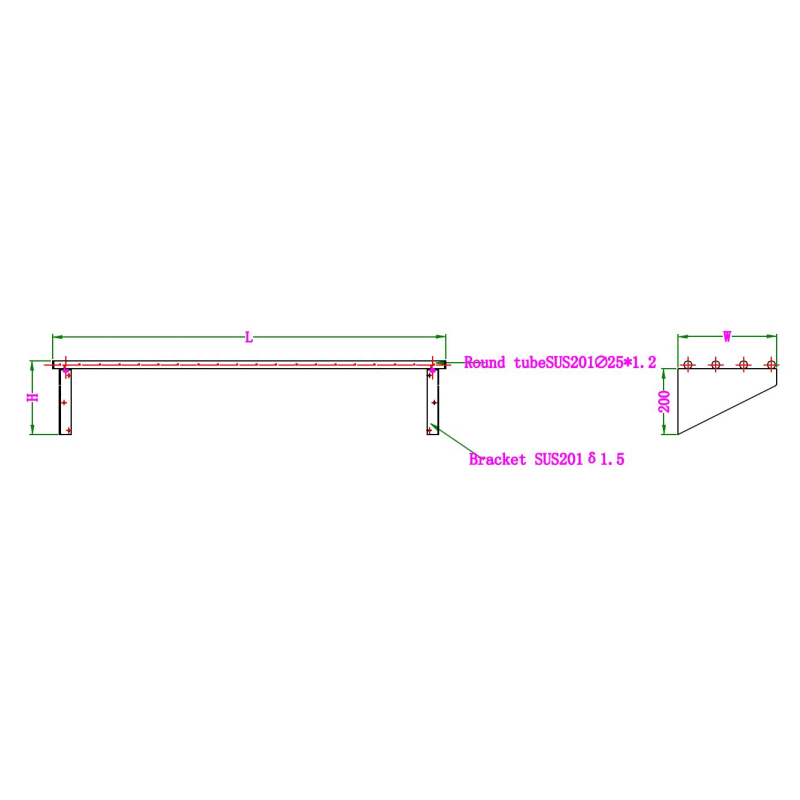 Gril de barre en inox 1000 - Combisteel - 7490.0115