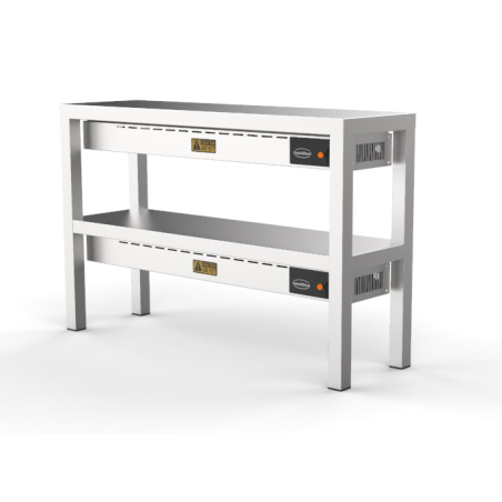 &Eacute;tag&egrave;re chauffante en c&eacute;ramique 2 niveaux 1400 8 heaters of 250w - Combisteel - 7020.0740