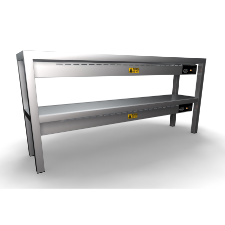 &Eacute;tag&egrave;re chauffante en c&eacute;ramique 2 niveaux 1400 8 heaters of 250w - Combisteel - 7020.0740
