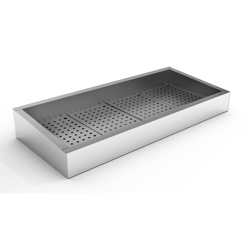 Bac &agrave; glace pil&eacute;e inclin&eacute; 4/1 gn aisi 304 vidange c&ocirc;t&eacute; fonctionnement - Combisteel - 7013.2795