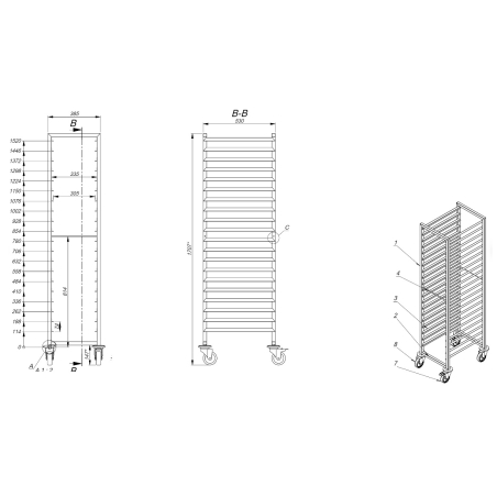 Chariots d&eacute;brassage 1/1gn 20x - Combisteel - 7819.0014