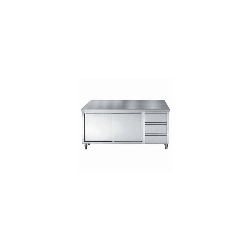 700 plan de travail portes coulisst tiroirs 2000 - Combisteel - 7452.0910