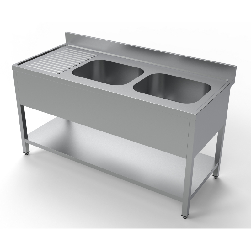700 wastafel planchet 2 rechts 1600 - Combisteel - 7333.0855