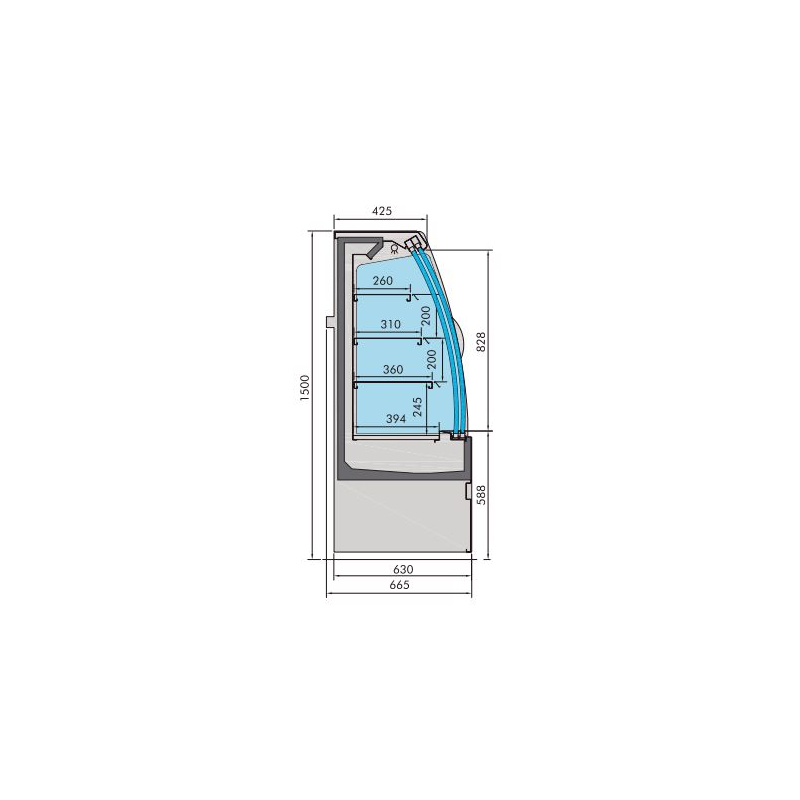 Vitrine r&eacute;frig&eacute;r&eacute;e noah avec portes coulissantes 1.5 - Combisteel - 7350.0025