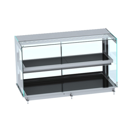 Drop-in vitrine cubique chauffante avec plaque vitro ceramique noir 4/1 - Combisteel - 7495.0335