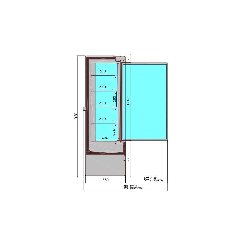 Gekoelde wandkast jamie 3 deuren 1.9 - Combisteel - 7350.0060
