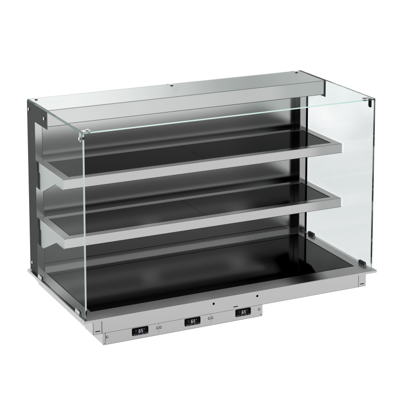 Drop-in vitrine cubique chauffante avec plaque vitro ceramique modele mural - noir 5/1 - Combisteel - 7495.0370