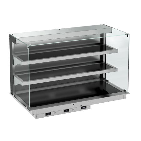 Drop-in vitrine cubique chauffante avec plaque vitro ceramique modele mural - noir 5/1 - Combisteel - 7495.0370