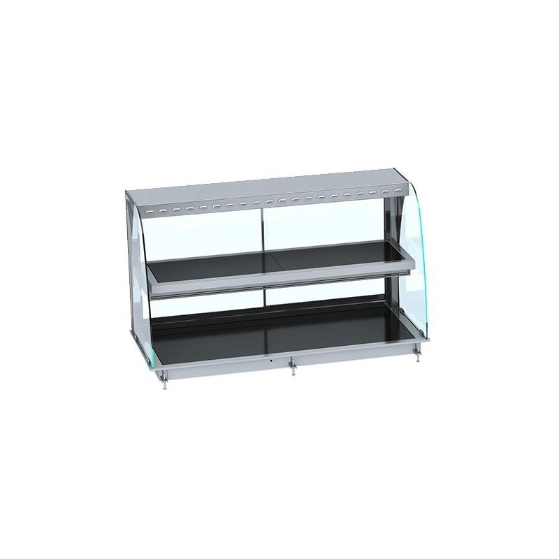 Drop-in vitrine courbee chauffante avec plaque vitro ceramique noir 4/1 - Combisteel - 7495.0395