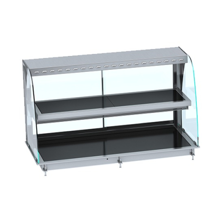 Drop-in vitrine courbee chauffante avec plaque vitro ceramique noir 4/1 - Combisteel - 7495.0395