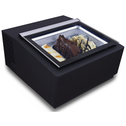 Mod&egrave;le de table vitrine &agrave; creme glac&eacute;e noir s'ouvre du c&ocirc;t&eacute; client - Combisteel - 7292.0020
