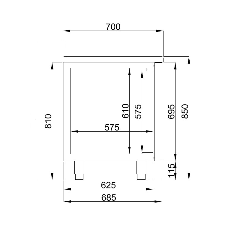700 table r&eacute;frig&eacute;r&eacute;e 6 tiroirs energy line - Combisteel - 7489.5545