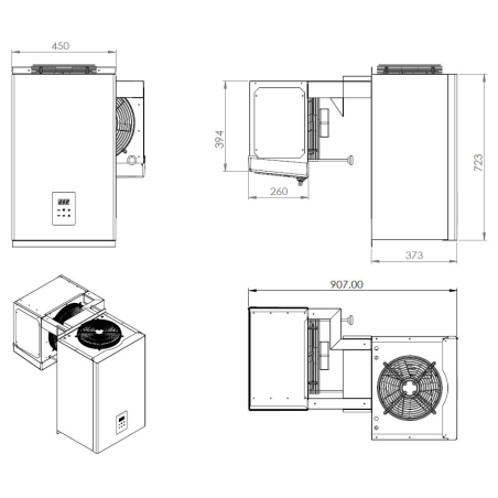 Unit&eacute; de r&eacute;froidissement type negatif 4,1-6,5 m3 - Combisteel - 7489.0430
