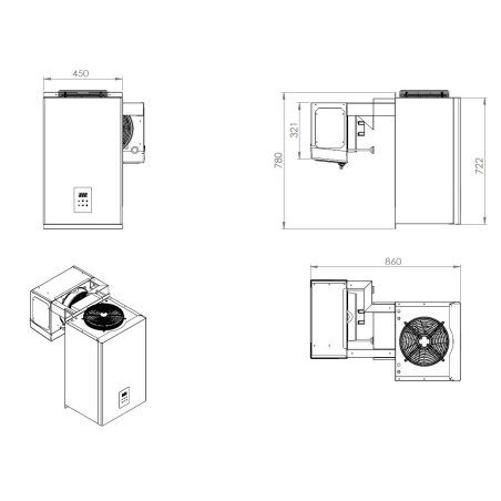 Unit&eacute; de r&eacute;froidissement type positif 4,1-6,5 m3 - Combisteel - 7489.0405