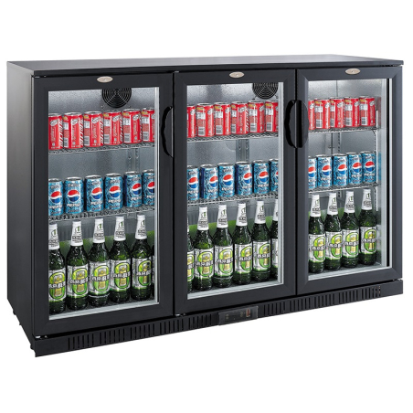 Arri&egrave;re bar r&eacute;frig&eacute;r&eacute;e noir 3 portes - Combisteel - 7527.0015