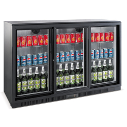 Arri&egrave;re bar r&eacute;frig&eacute;r&eacute;e noir 3 portes coulisst - Combisteel - 7527.0050