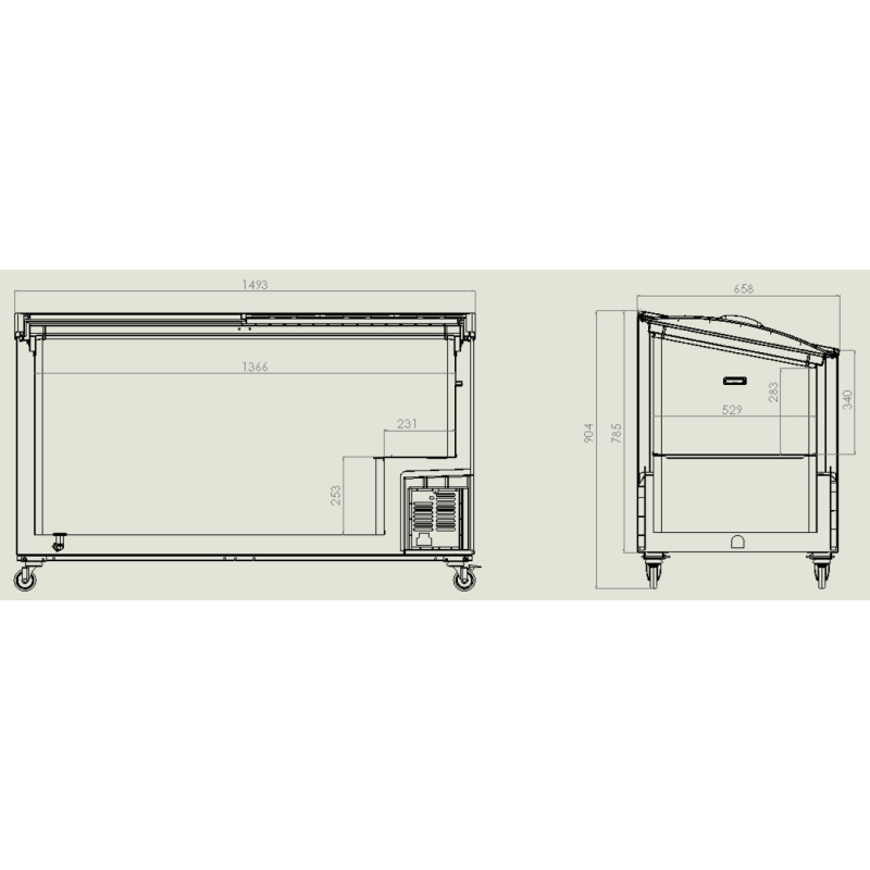 Cong&eacute;lateur bahut couvercle en verre 461 l - Combisteel - 7151.1015