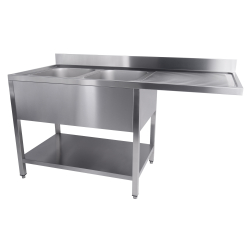 700 bloc-&eacute;vier &eacute;tag&egrave;re lave-vaisselle d&eacute;montable 2 &agrave; gauche 1600 - Combisteel - 7333.1420