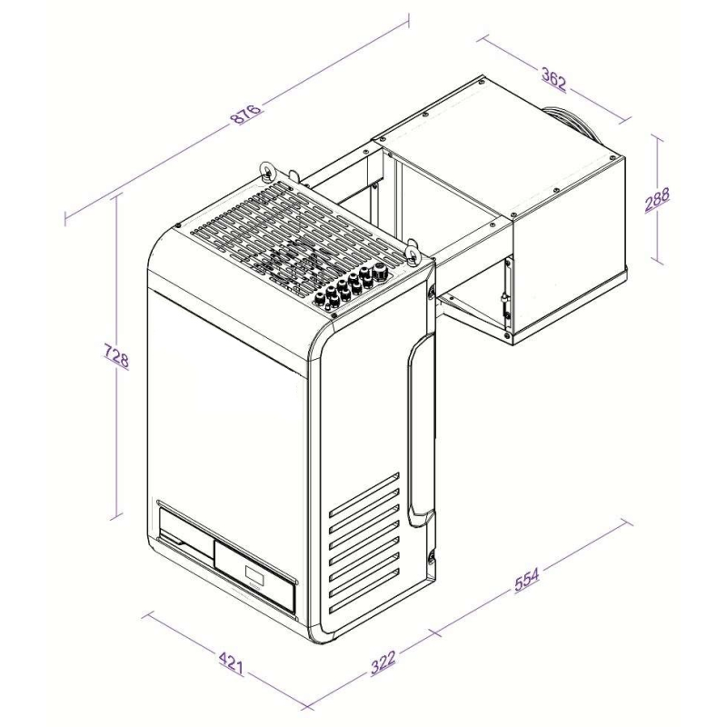 Unit&eacute; de refroidissement type positif 6,6-12,6 m3 avec connexion en ligne - Combisteel - 7265.0005