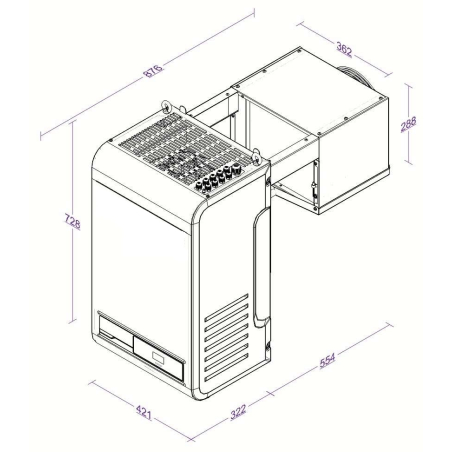 Unit&eacute; de refroidissement type positif 6,6-12,6 m3 avec connexion en ligne - Combisteel - 7265.0005