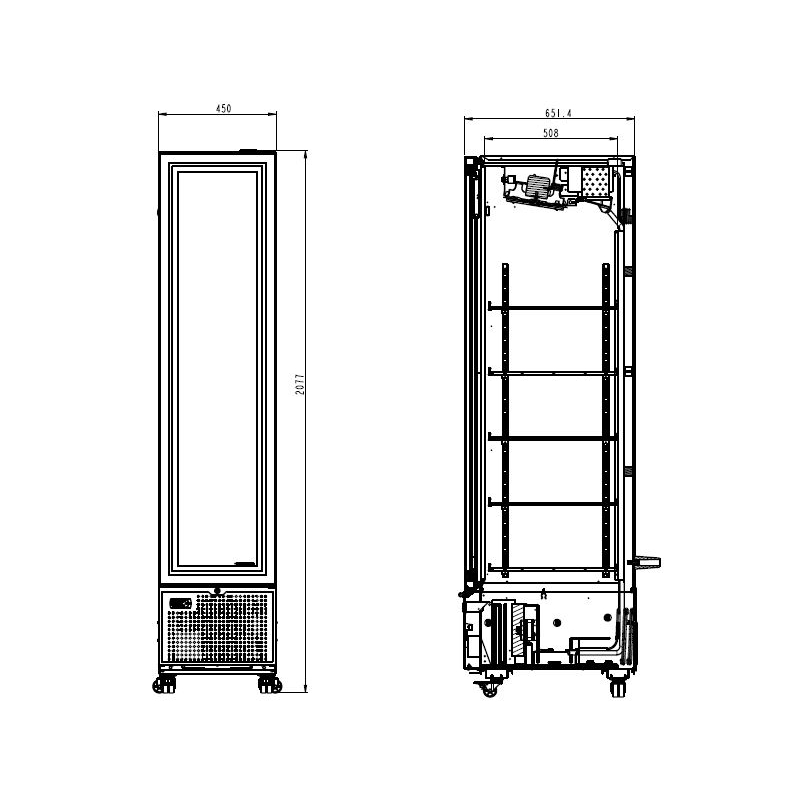 R&eacute;frig&eacute;rateur 1 porte en verre noir 348l *transport sur demande* - Combisteel - 7464.0210