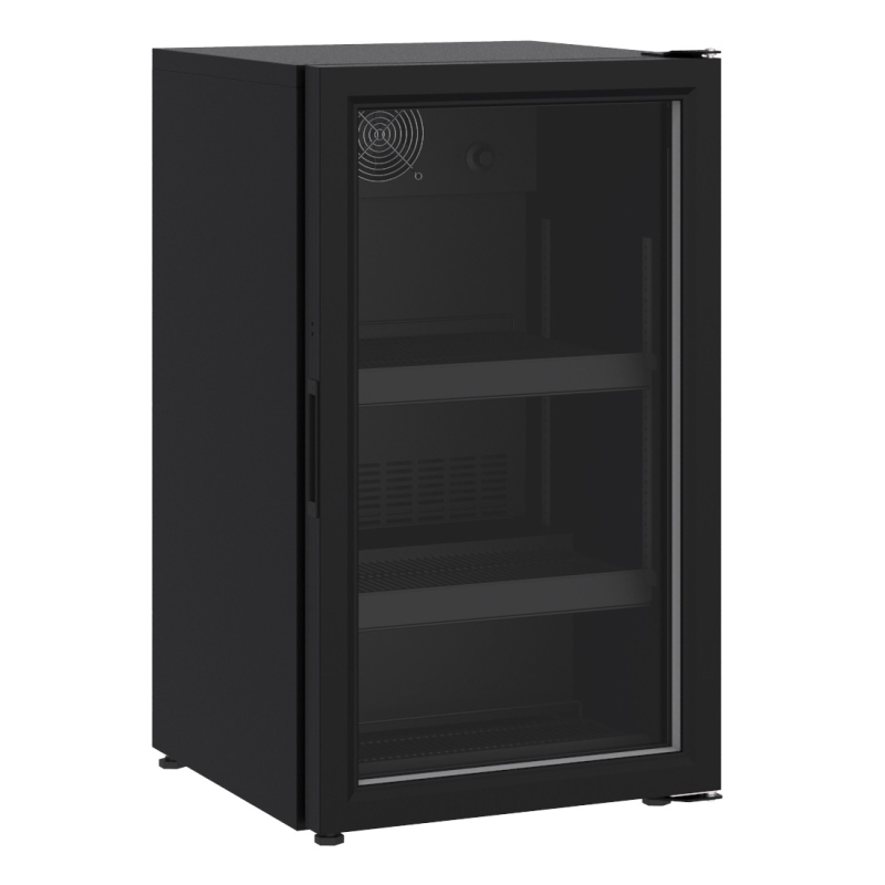 R&eacute;frig&eacute;rateur posable porte en verre 136l noir - Combisteel - 7464.0015